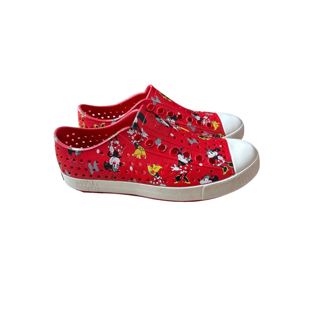 Native Jefferson Disney Mickey Minnie Mouse Red Slip On Shoes Mens 3 Womens 5